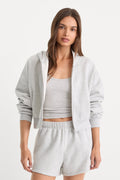 Luxury THE ZIP UP SWEATSHIRT HEATHER GREY