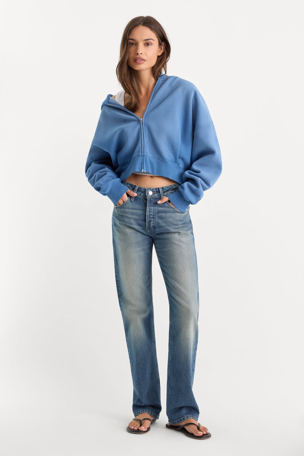Luxury THE ZIP UP SWEATSHIRT BLUE DRIFT