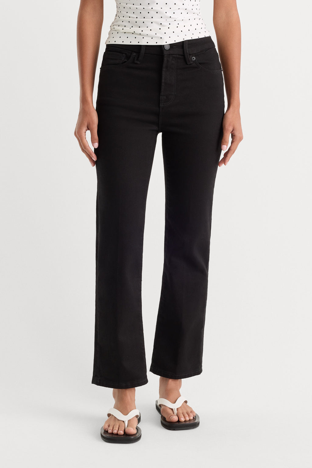 Luxury NEVER FADE GOOD PETITE STRAIGHT JEANS BLACK