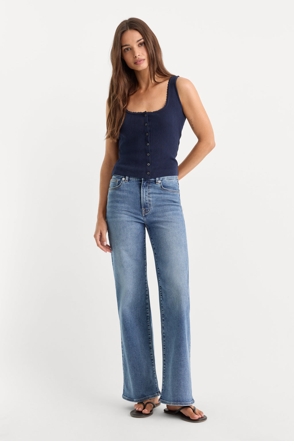 Luxury ALWAYS FITS PETITE SLIM PALAZZO JEANS TAWNY
