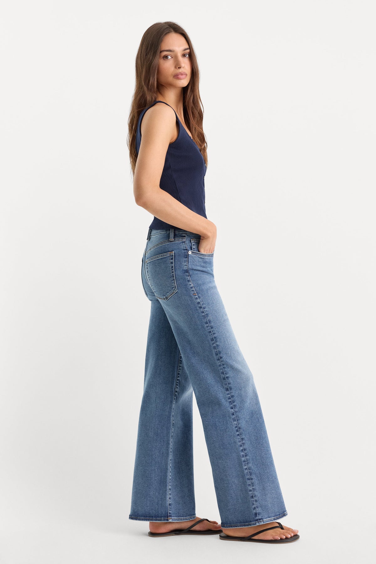 Luxury ALWAYS FITS PETITE SLIM PALAZZO JEANS TAWNY
