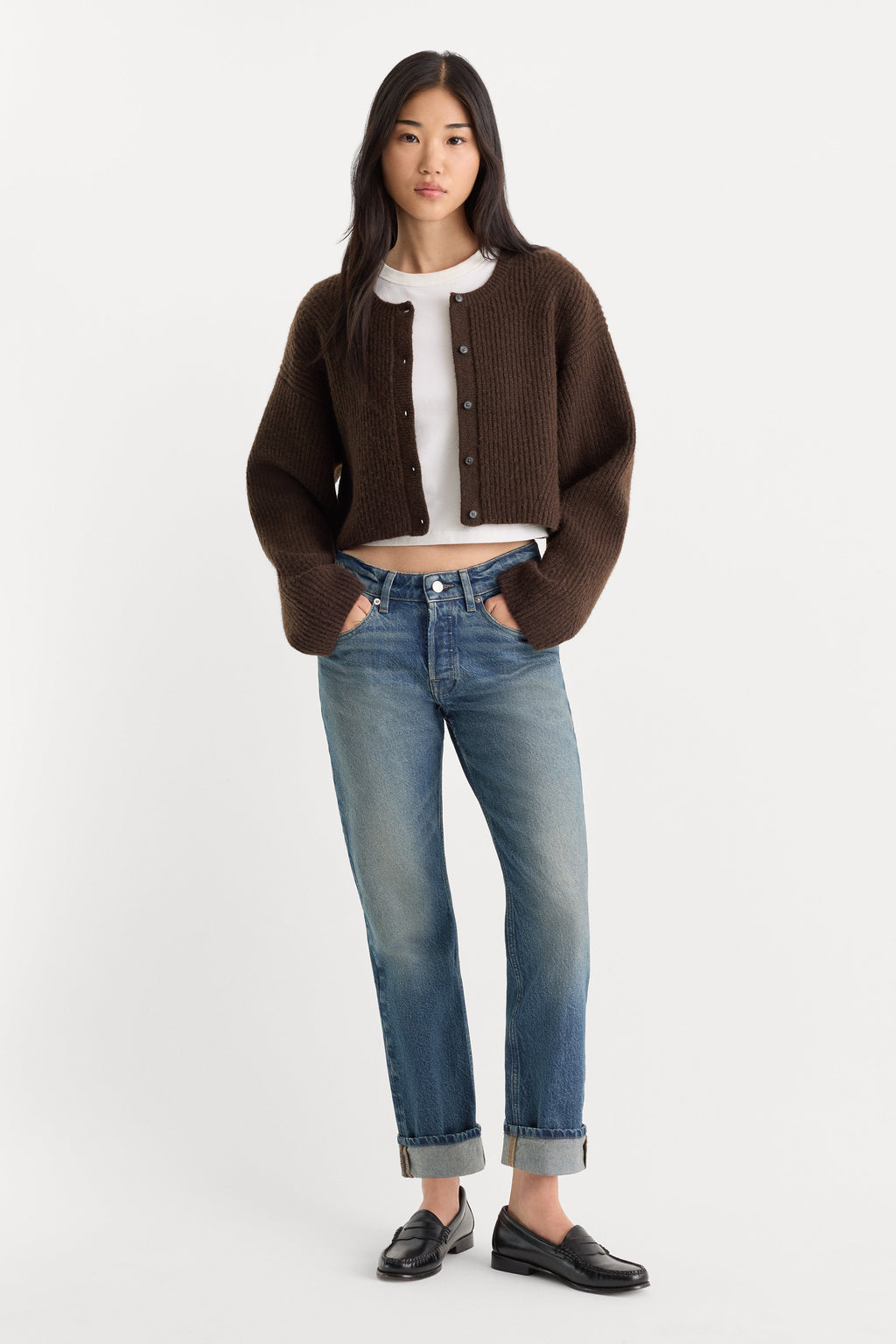 Luxury THE CHUNKY KNIT CARDIGAN ESPRESSO