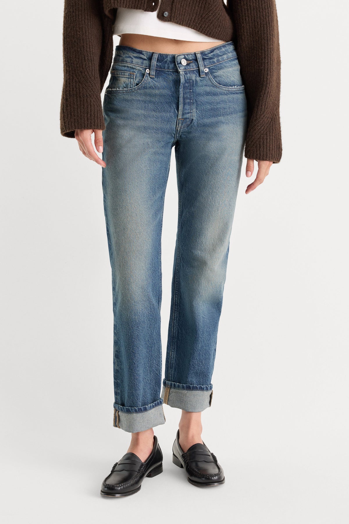 Luxury VINTAGE STRAIGHT ANKLE JEANS INDIGO1282