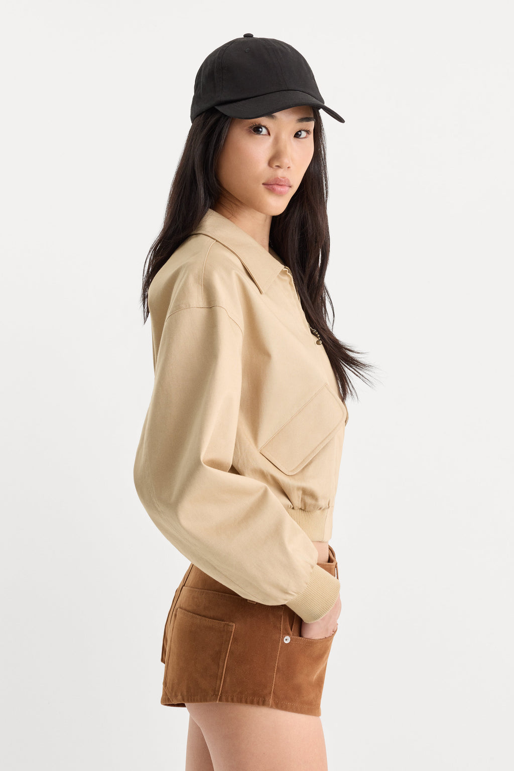 Luxury THE TWILL BOMBER JACKET DUNE MIST