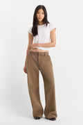 Luxury LOW SLUNG BAGGY TROUSER TEA BARK