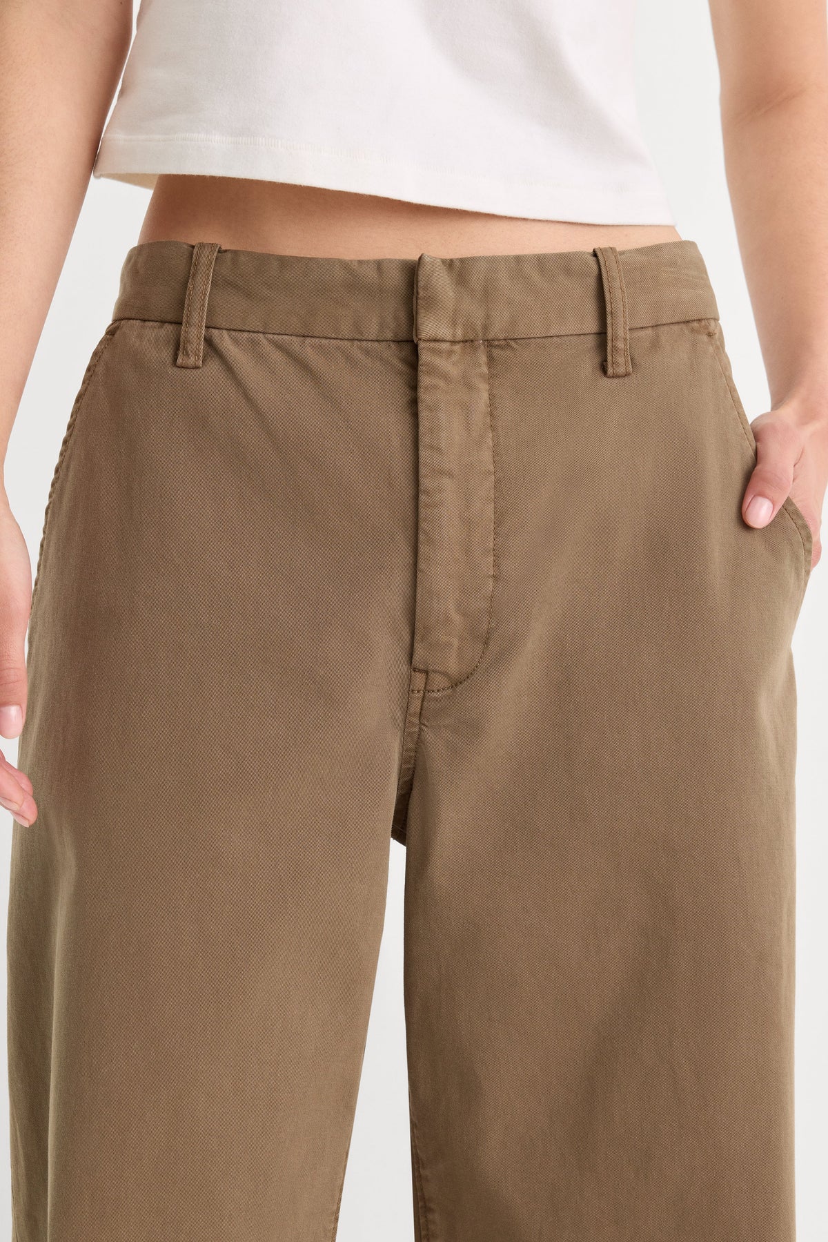Luxury LOW SLUNG BAGGY TROUSER TEA BARK