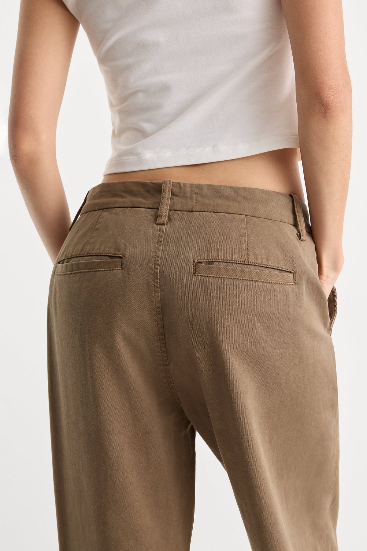 Luxury LOW SLUNG BAGGY TROUSER TEA BARK