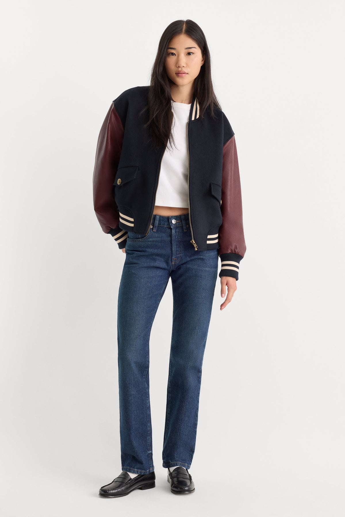 Luxury THE TEAM VARSITY JACKET NEW NAVY002