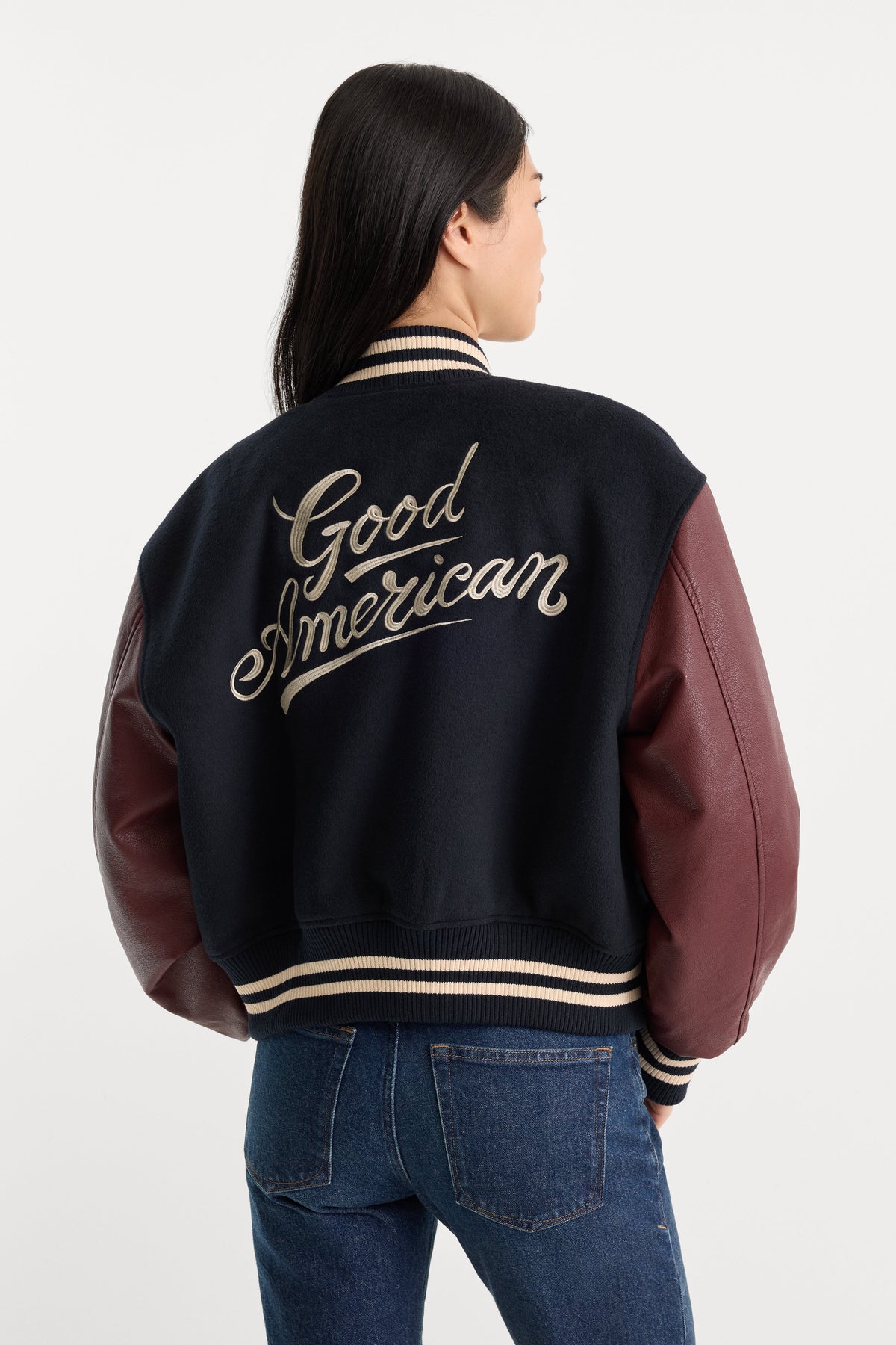 Luxury THE TEAM VARSITY JACKET NEW NAVY002