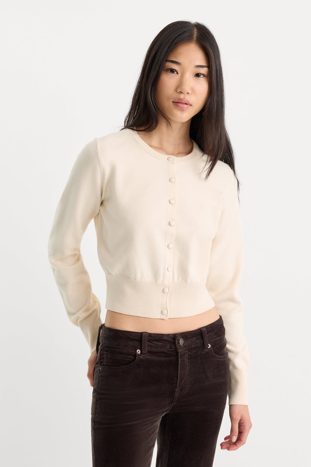 Luxury THE FINE KNIT CARDIGAN PEARL