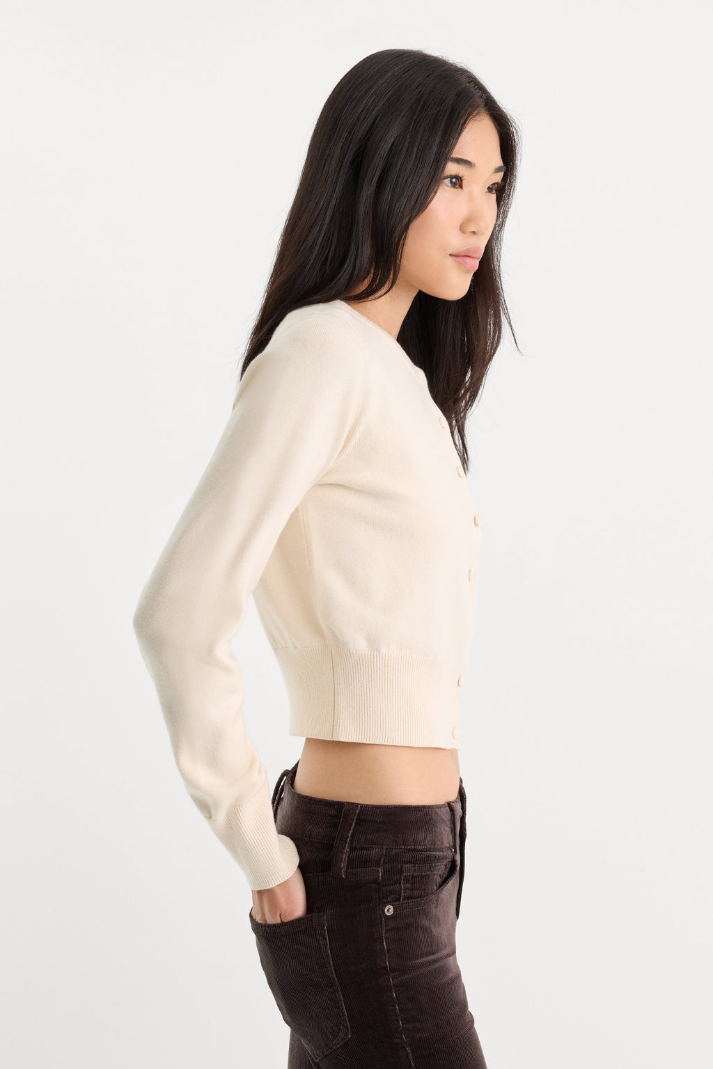Luxury THE FINE KNIT CARDIGAN PEARL