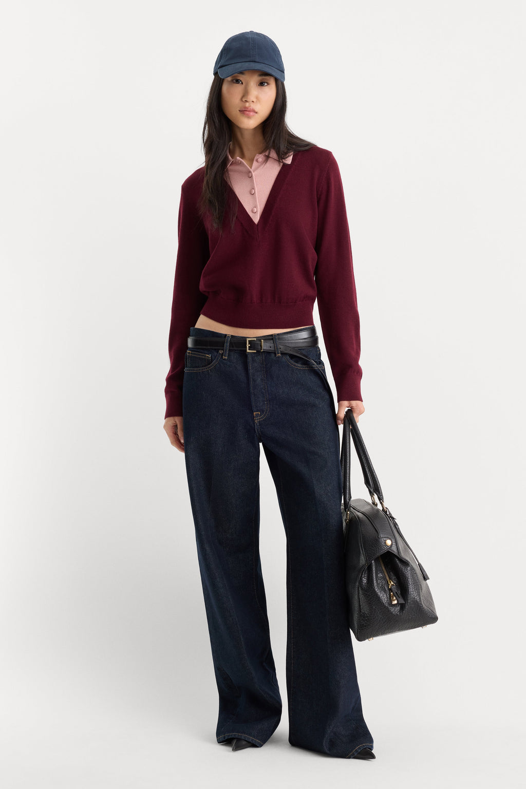 Luxury THE TWO IN ONE SWEATER BERRY NOIR WITH BLUSH