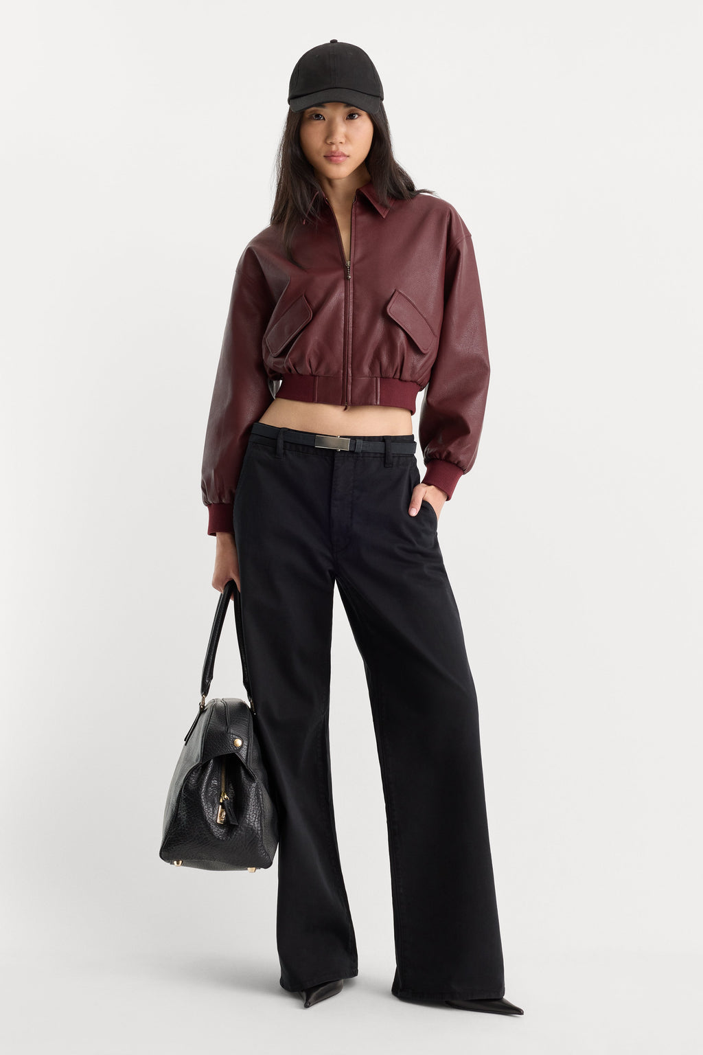 Luxury LOW SLUNG BAGGY TROUSER BLACK
