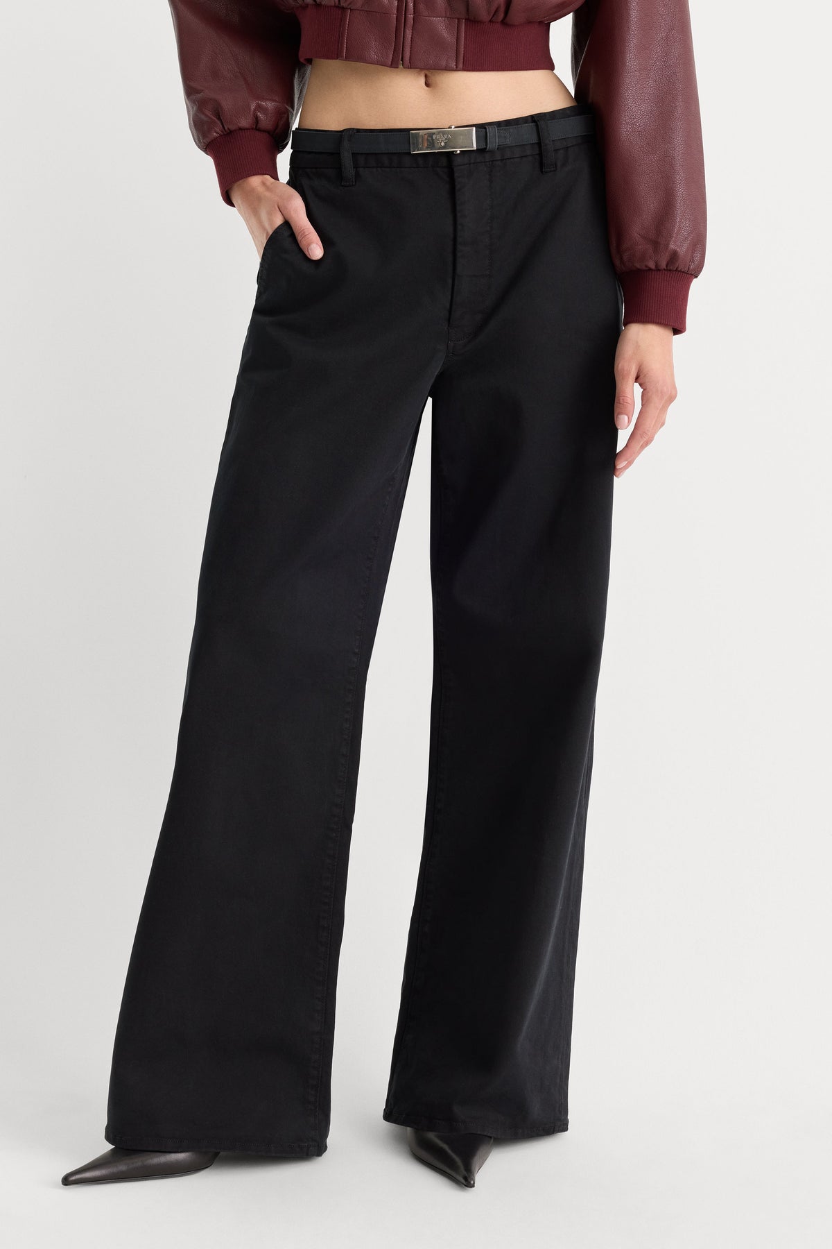 Luxury LOW SLUNG BAGGY TROUSER BLACK