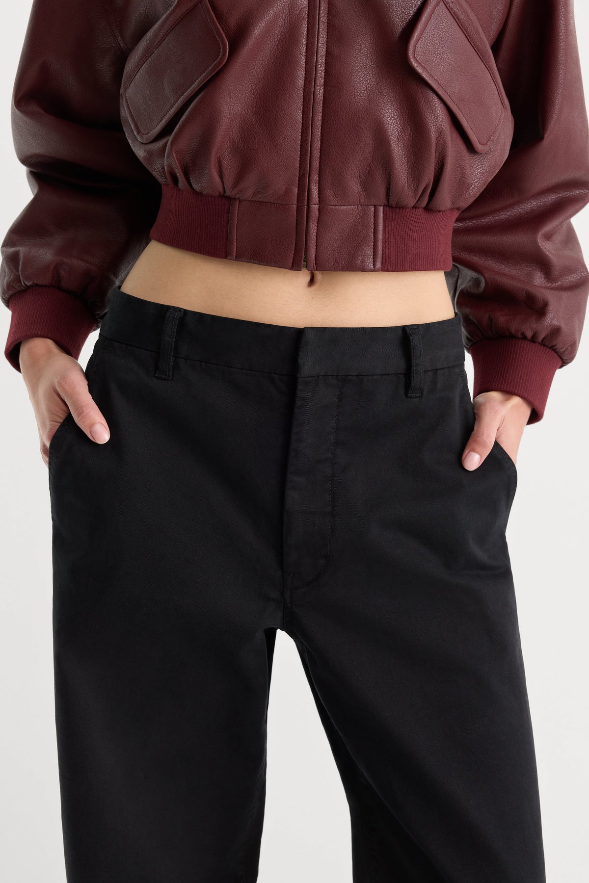 Luxury LOW SLUNG BAGGY TROUSER BLACK