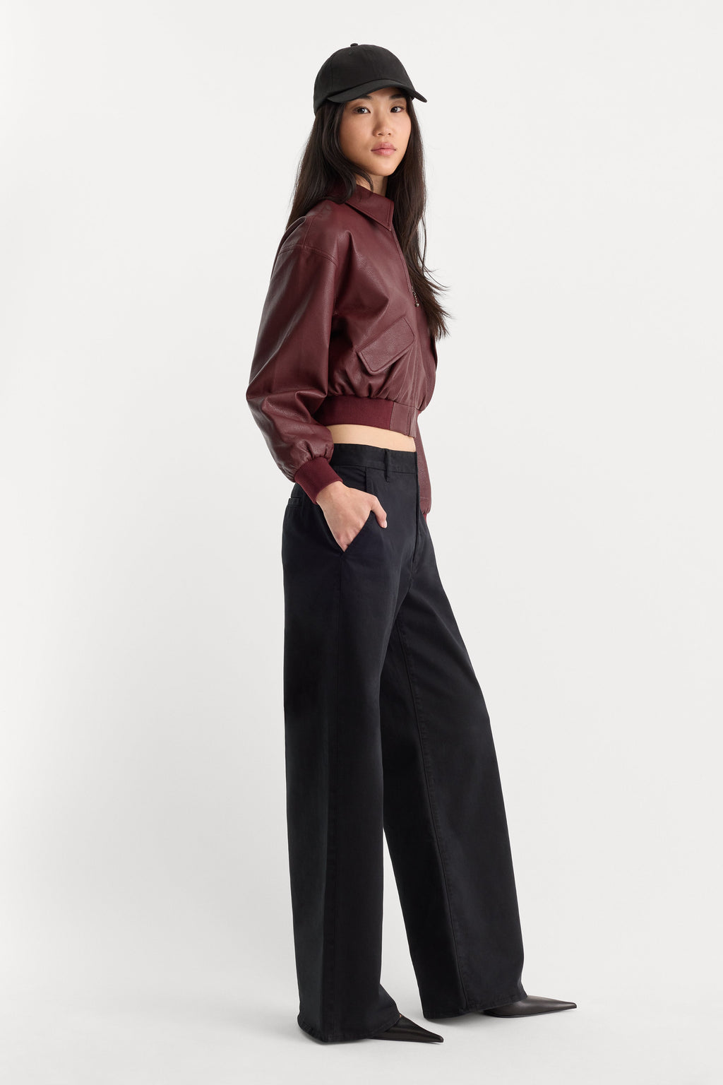 Luxury LOW SLUNG BAGGY TROUSER BLACK