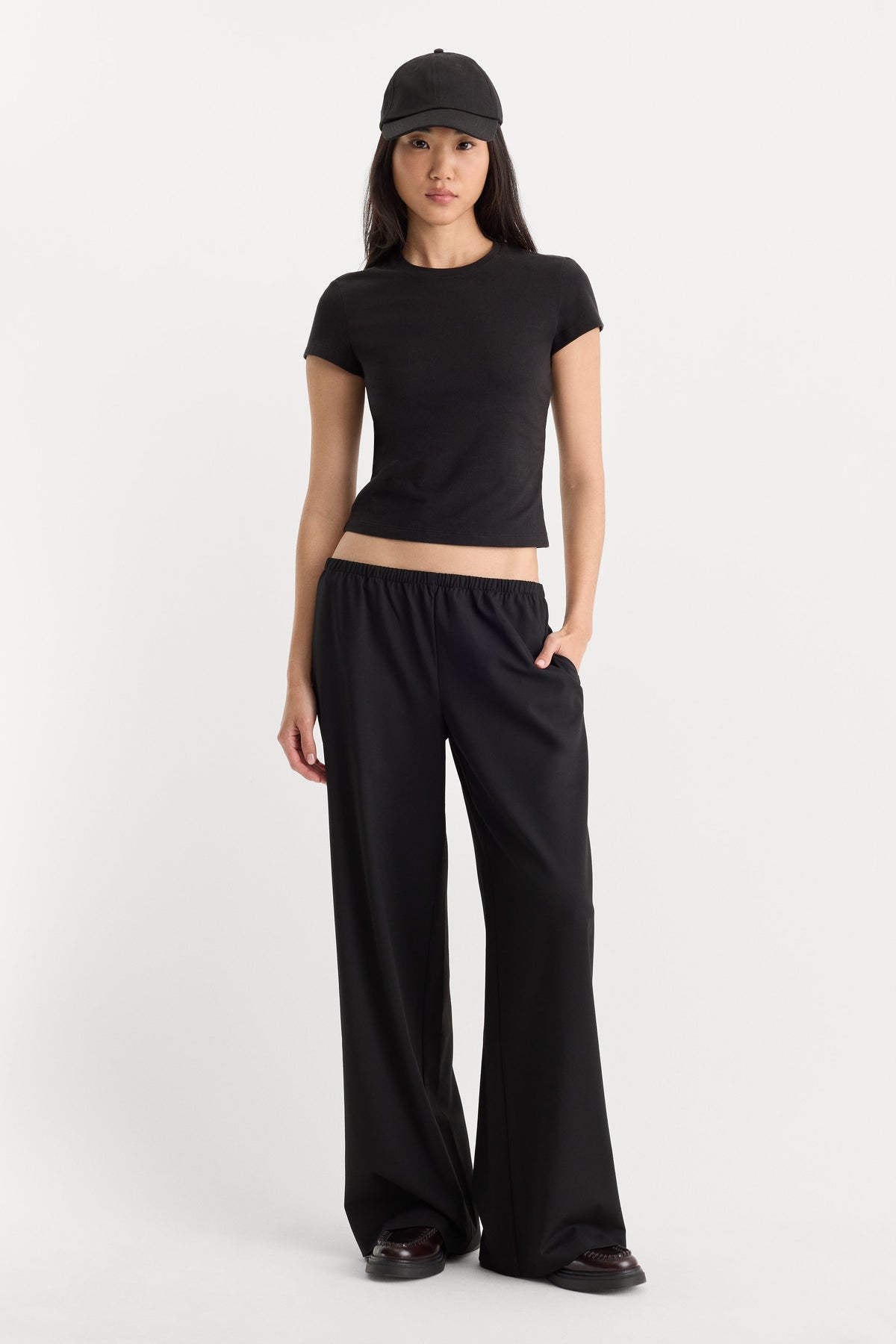 Luxury THE CAP SLEEVE TEE BLACK001