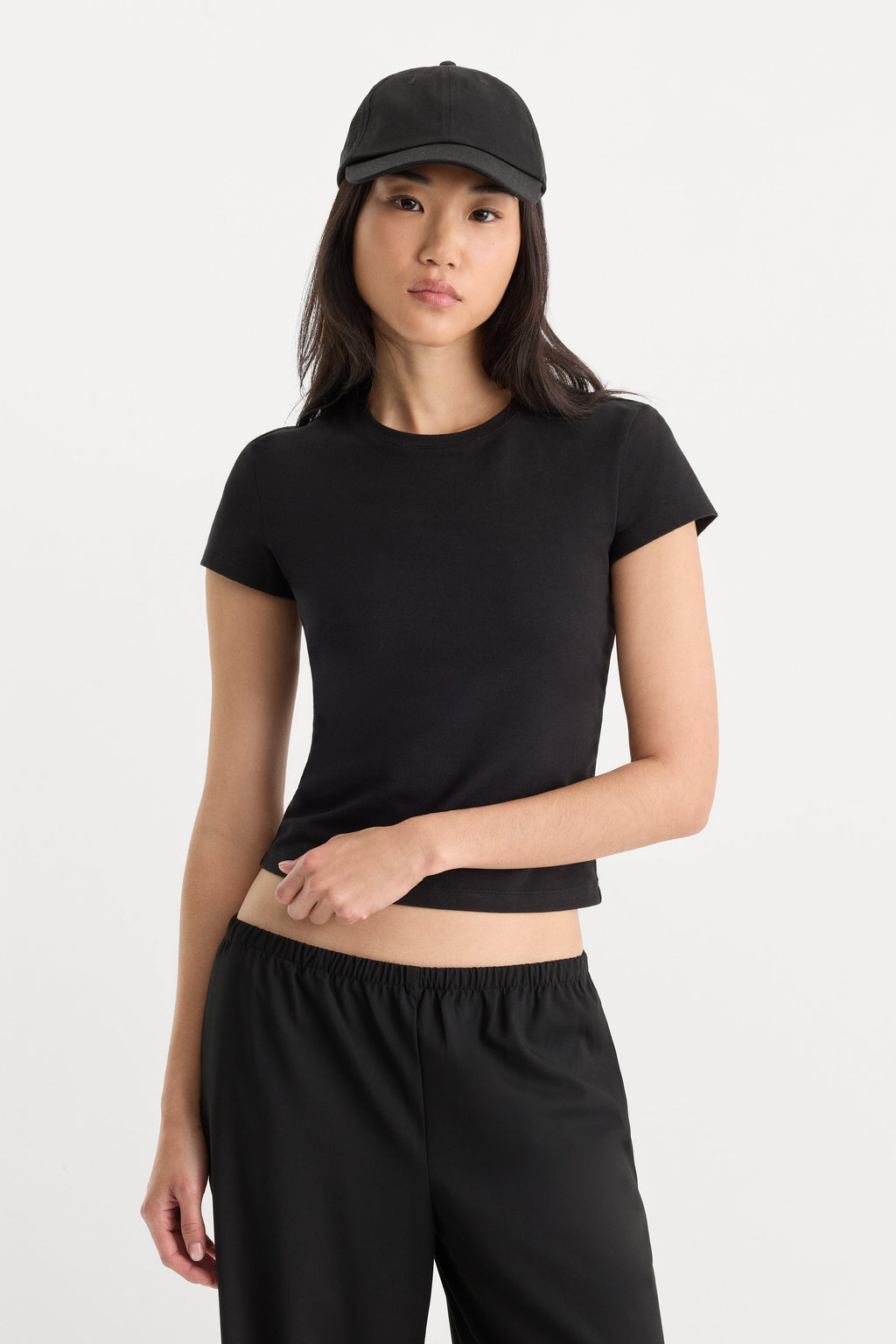 Luxury THE CAP SLEEVE TEE BLACK001