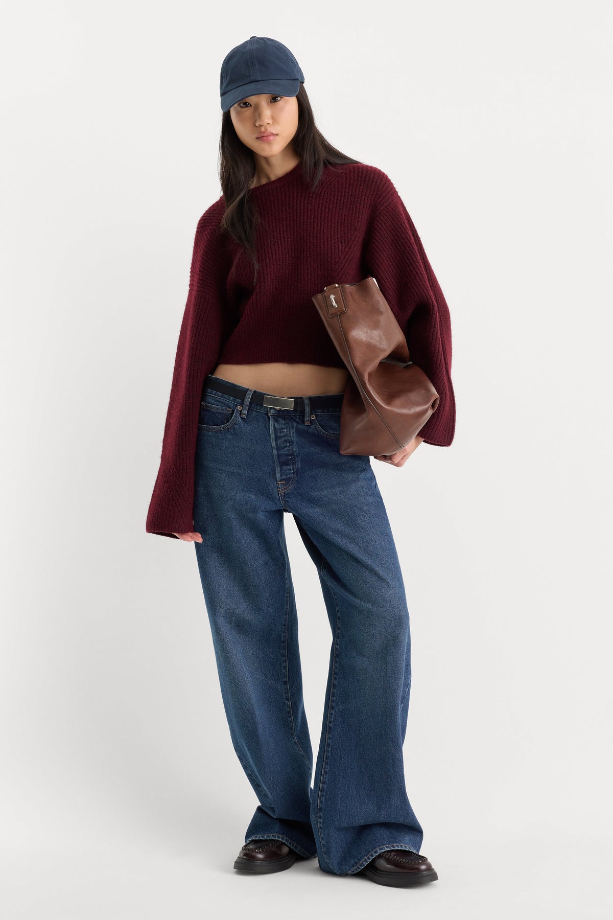 Luxury THE CHUNKY KNIT SWEATER BERRY NOIR