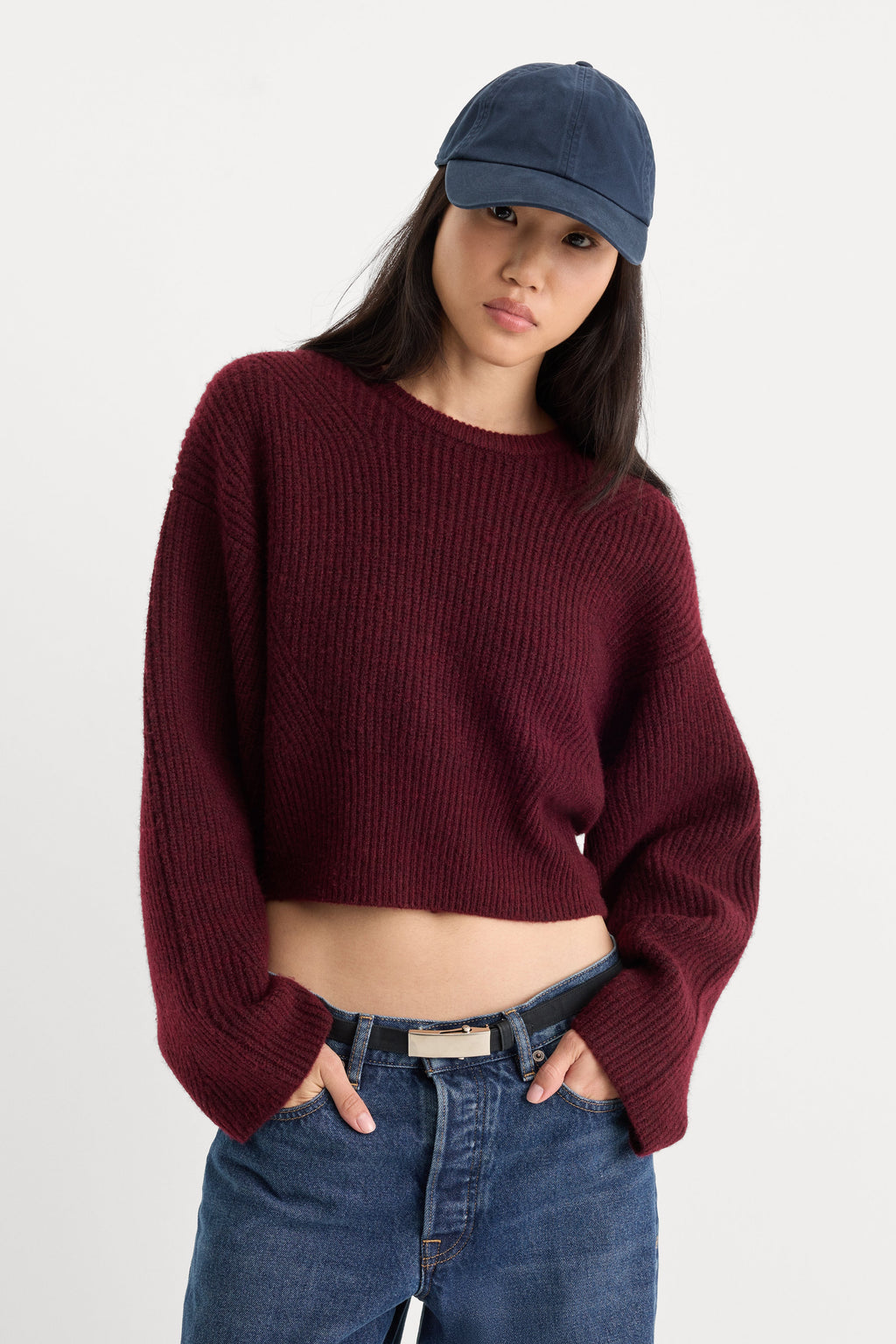 Luxury THE CHUNKY KNIT SWEATER BERRY NOIR