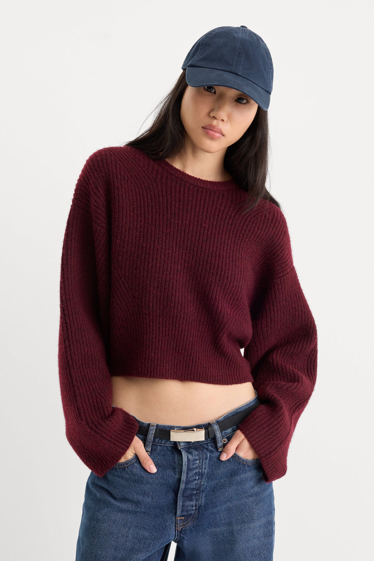 Luxury THE CHUNKY KNIT SWEATER BERRY NOIR