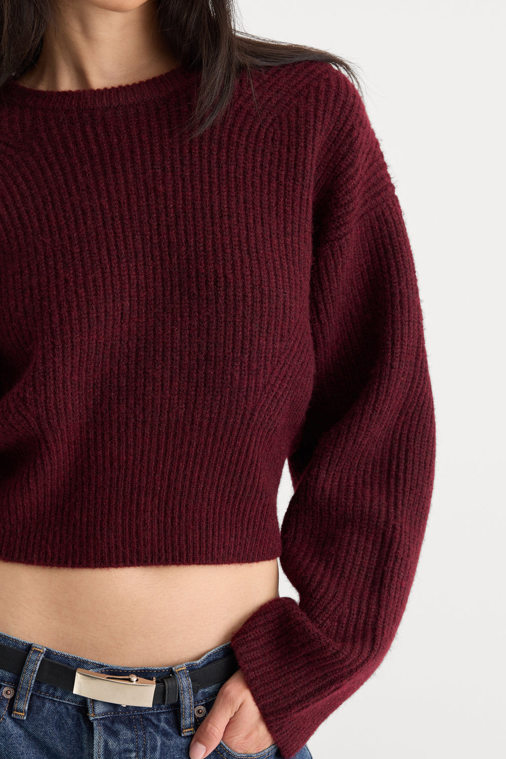 Luxury THE CHUNKY KNIT SWEATER BERRY NOIR