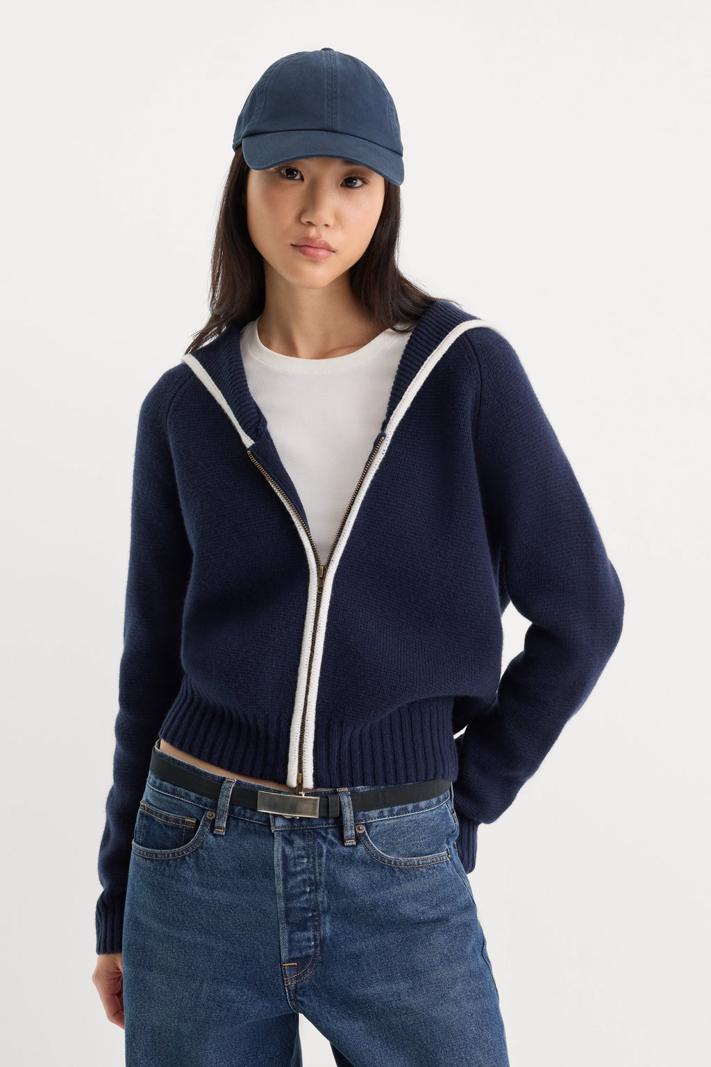 Luxury THE KNIT SAILOR ZIP UP NEW NAVY002