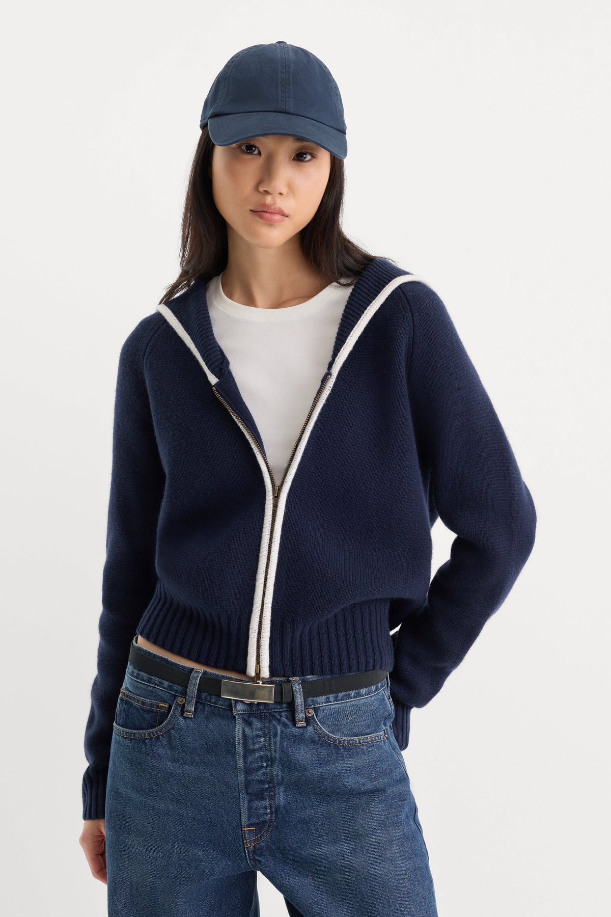 Luxury THE KNIT SAILOR ZIP UP NEW NAVY002
