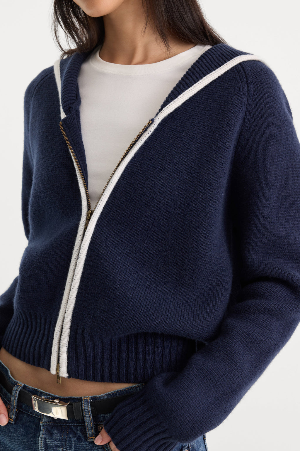 Luxury THE KNIT SAILOR ZIP UP NEW NAVY002