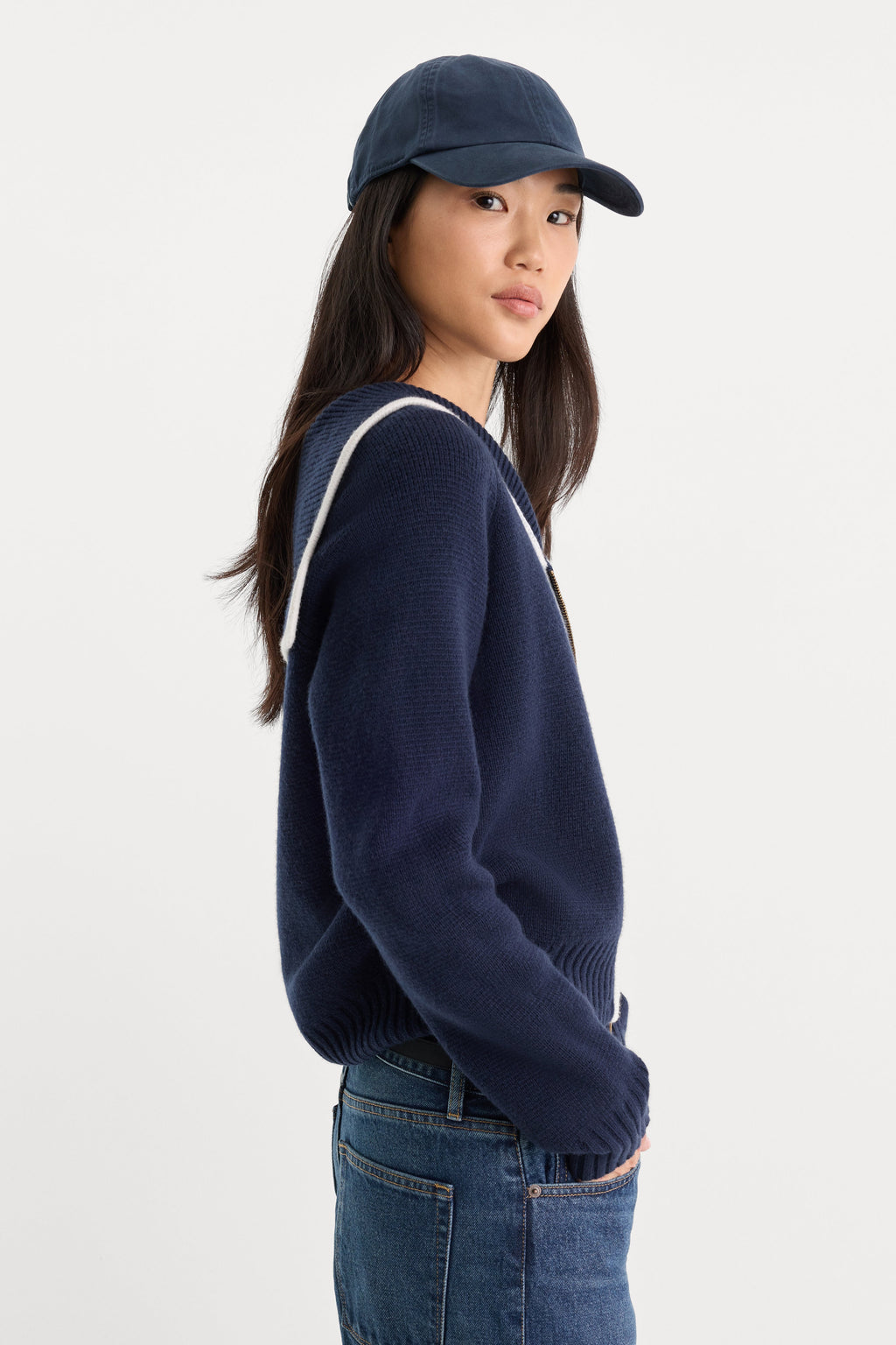 Luxury THE KNIT SAILOR ZIP UP NEW NAVY002