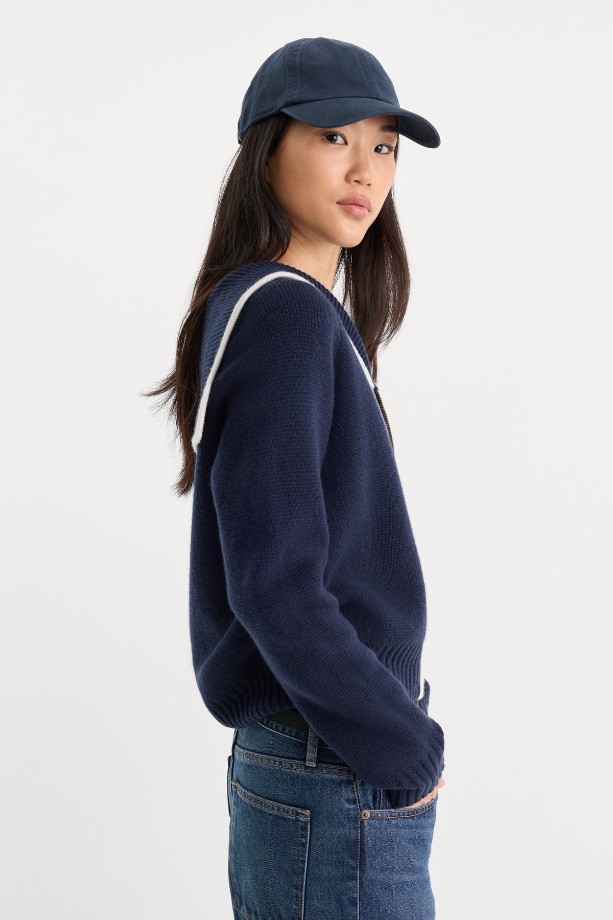Luxury THE KNIT SAILOR ZIP UP NEW NAVY002
