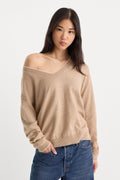 Luxury THE COZY V NECK SWEATER DUNE MIST