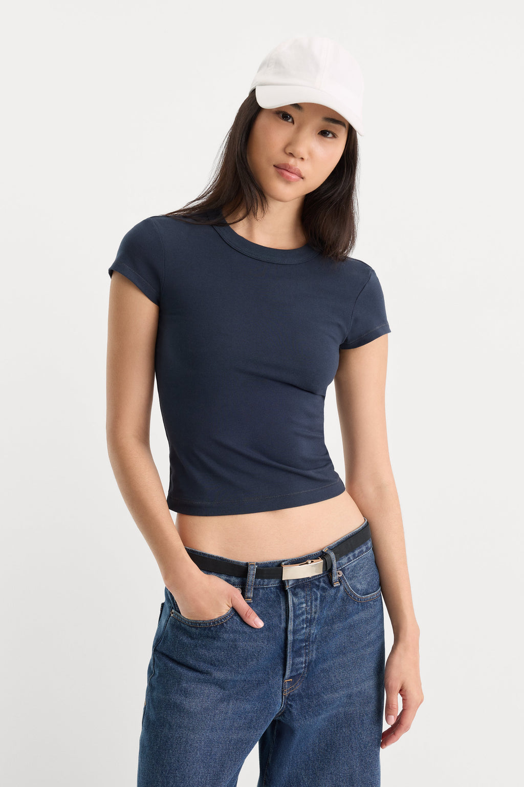 Luxury THE CAP SLEEVE TEE NEW NAVY