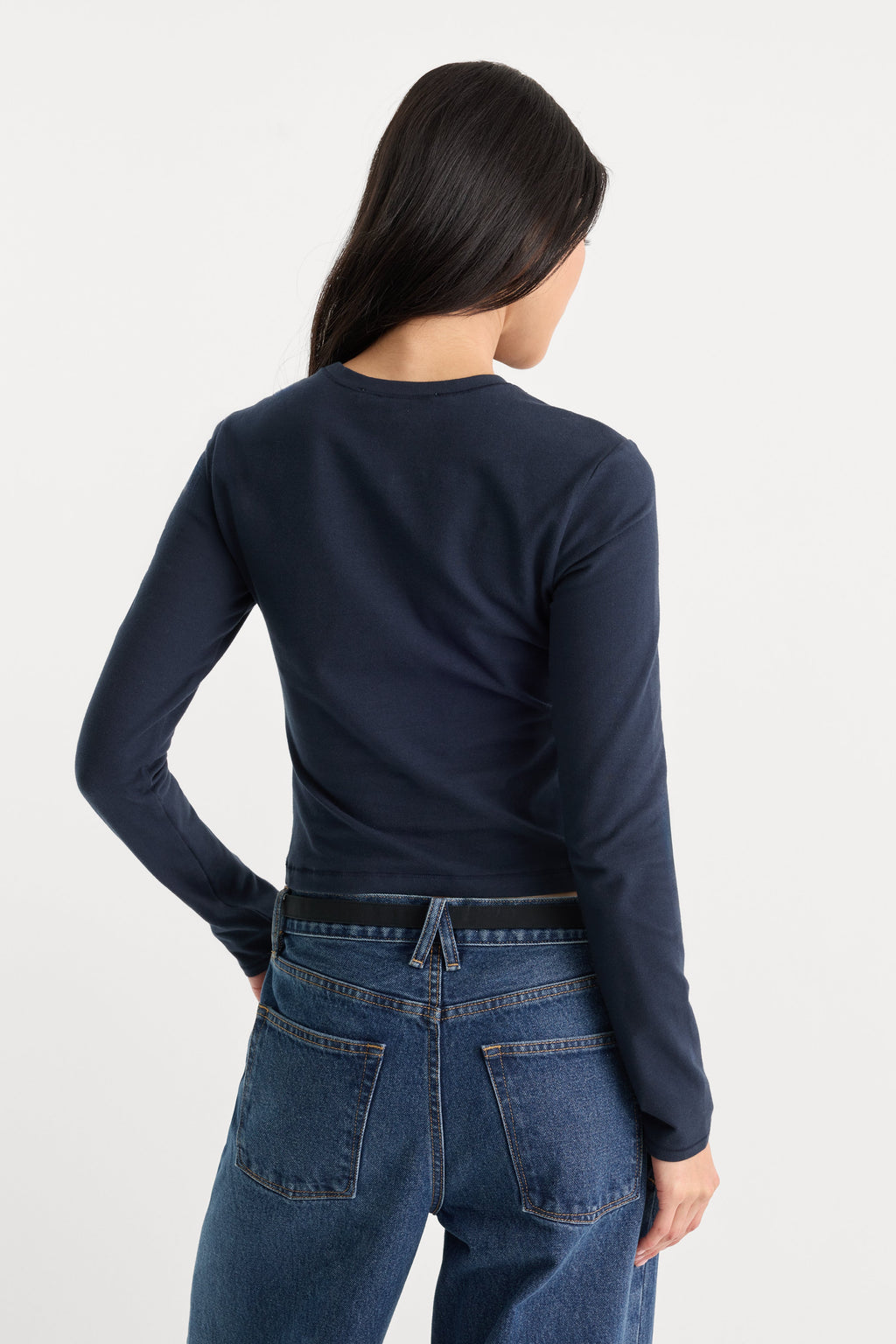 Luxury THE LONG SLEEVE BABY TEE NEW NAVY
