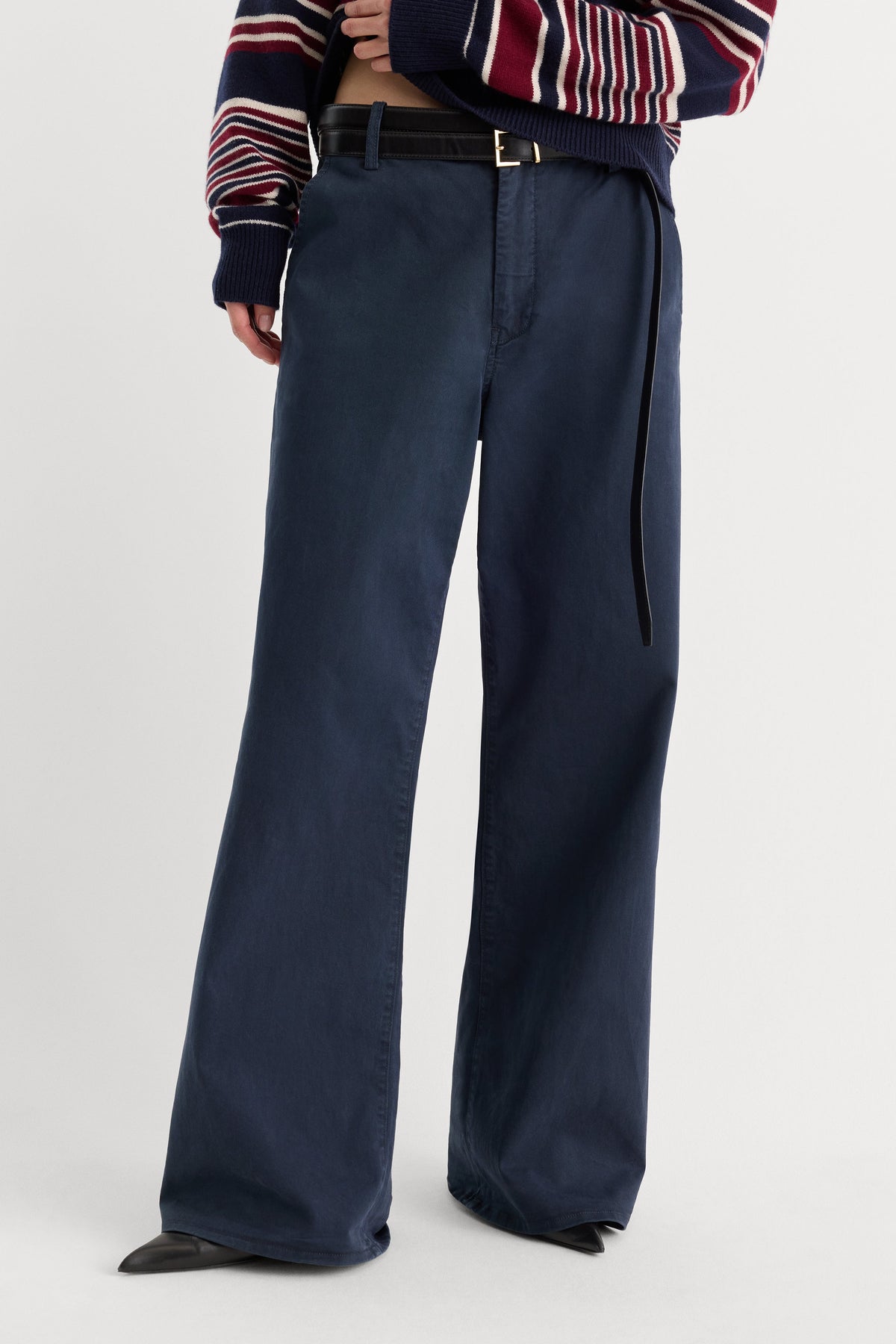 Luxury LOW SLUNG BAGGY TROUSER NEW NAVY