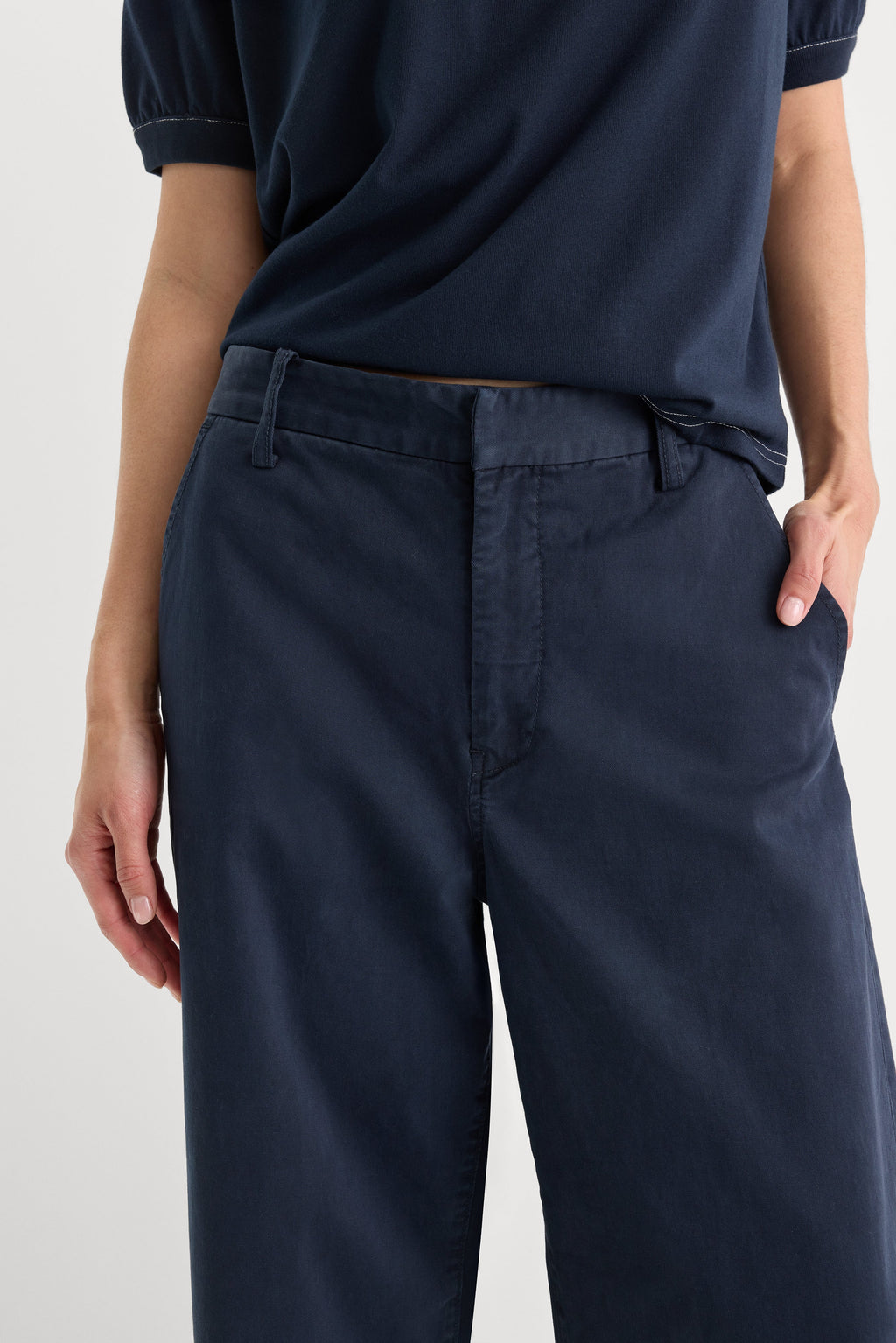 Luxury LOW SLUNG BAGGY TROUSER NEW NAVY