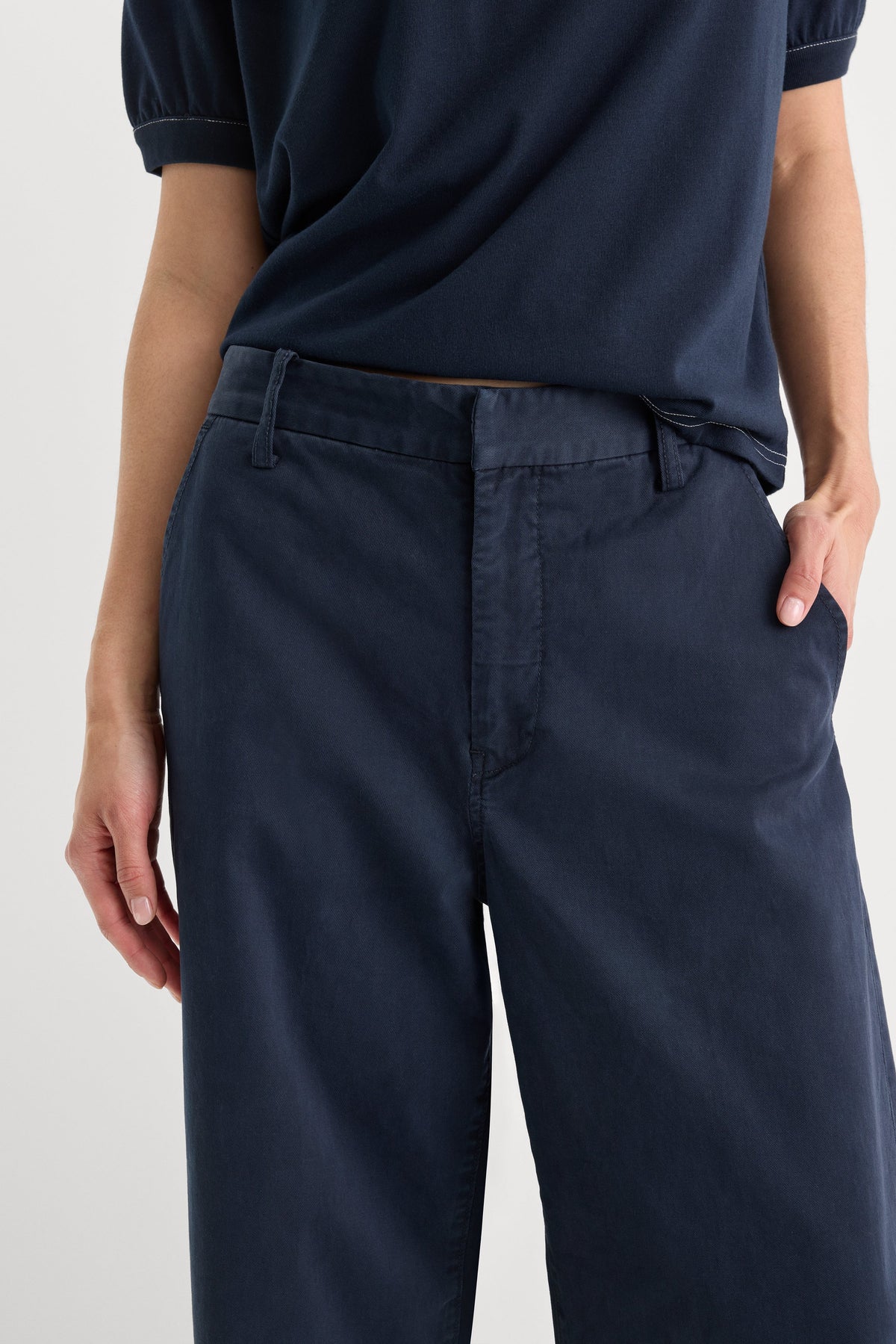 Luxury LOW SLUNG BAGGY TROUSER NEW NAVY