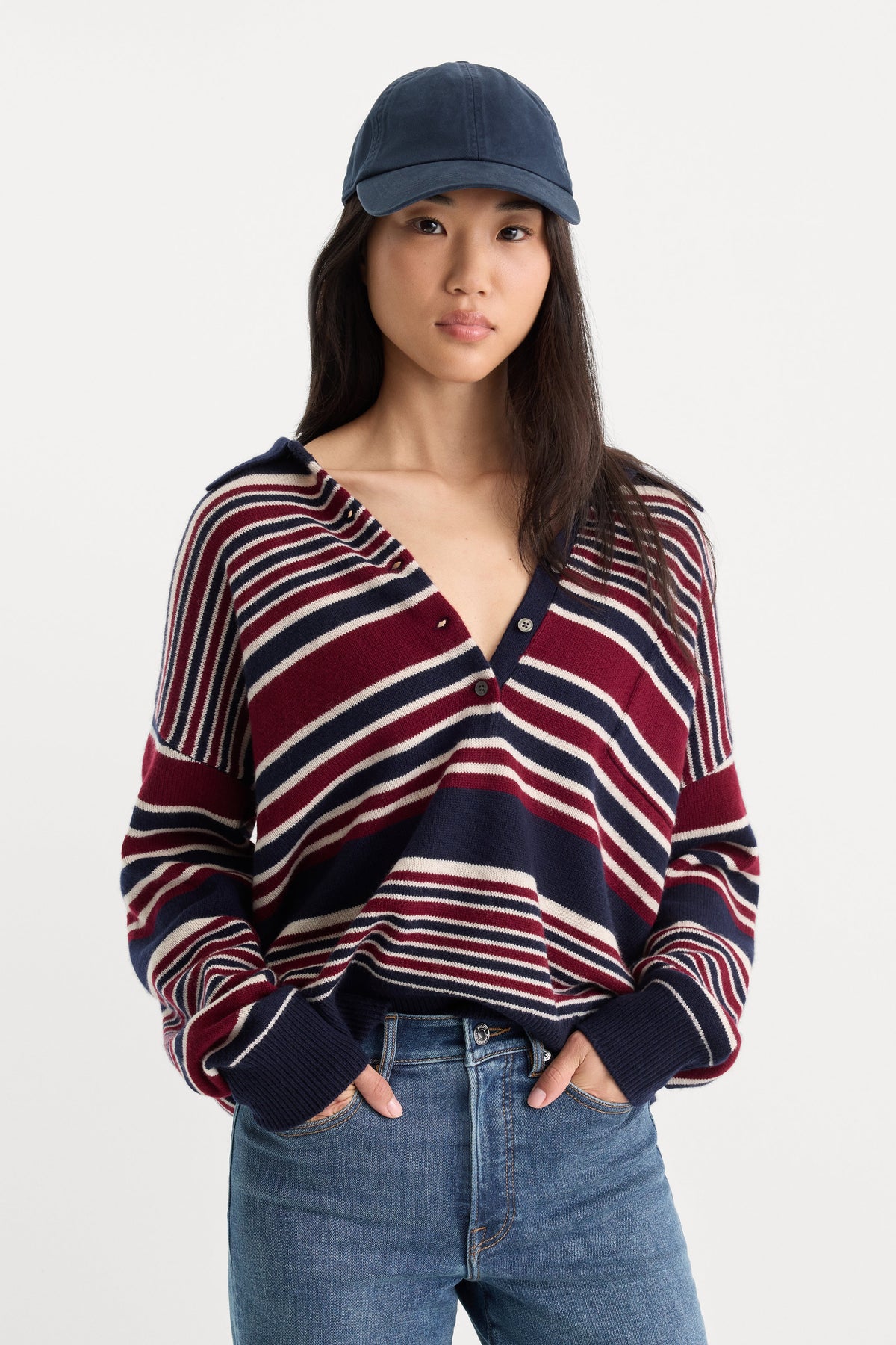 Luxury THE OVERSIZED RUGBY SWEATER MULTI STRIPE