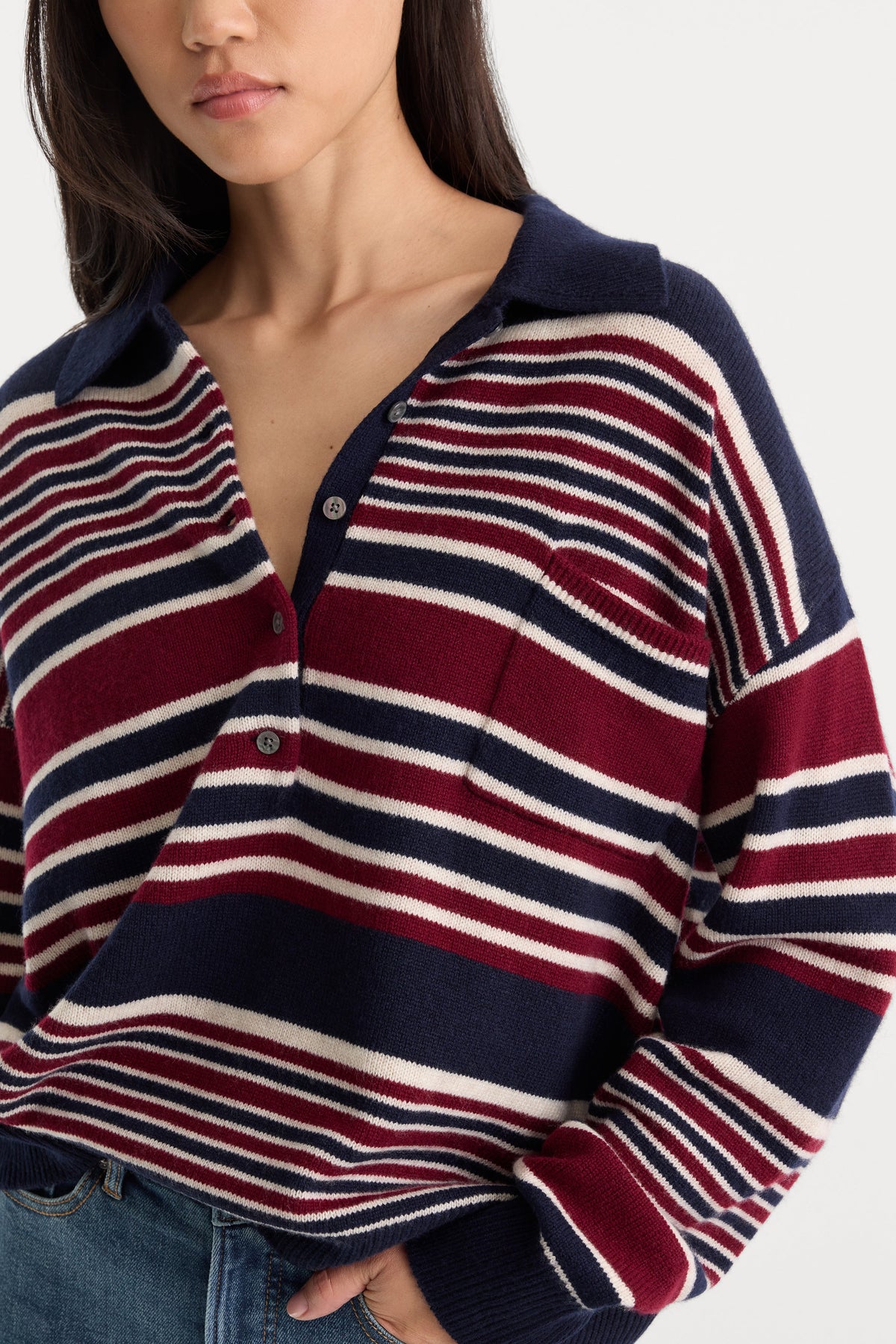 Luxury THE OVERSIZED RUGBY SWEATER MULTI STRIPE