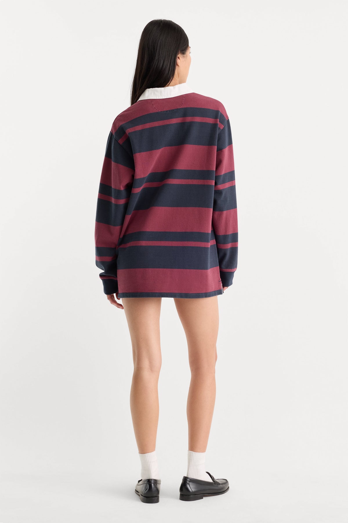 Luxury THE KNIT RUGBY MINI DRESS NAVY BERRY CLUB STRIPE