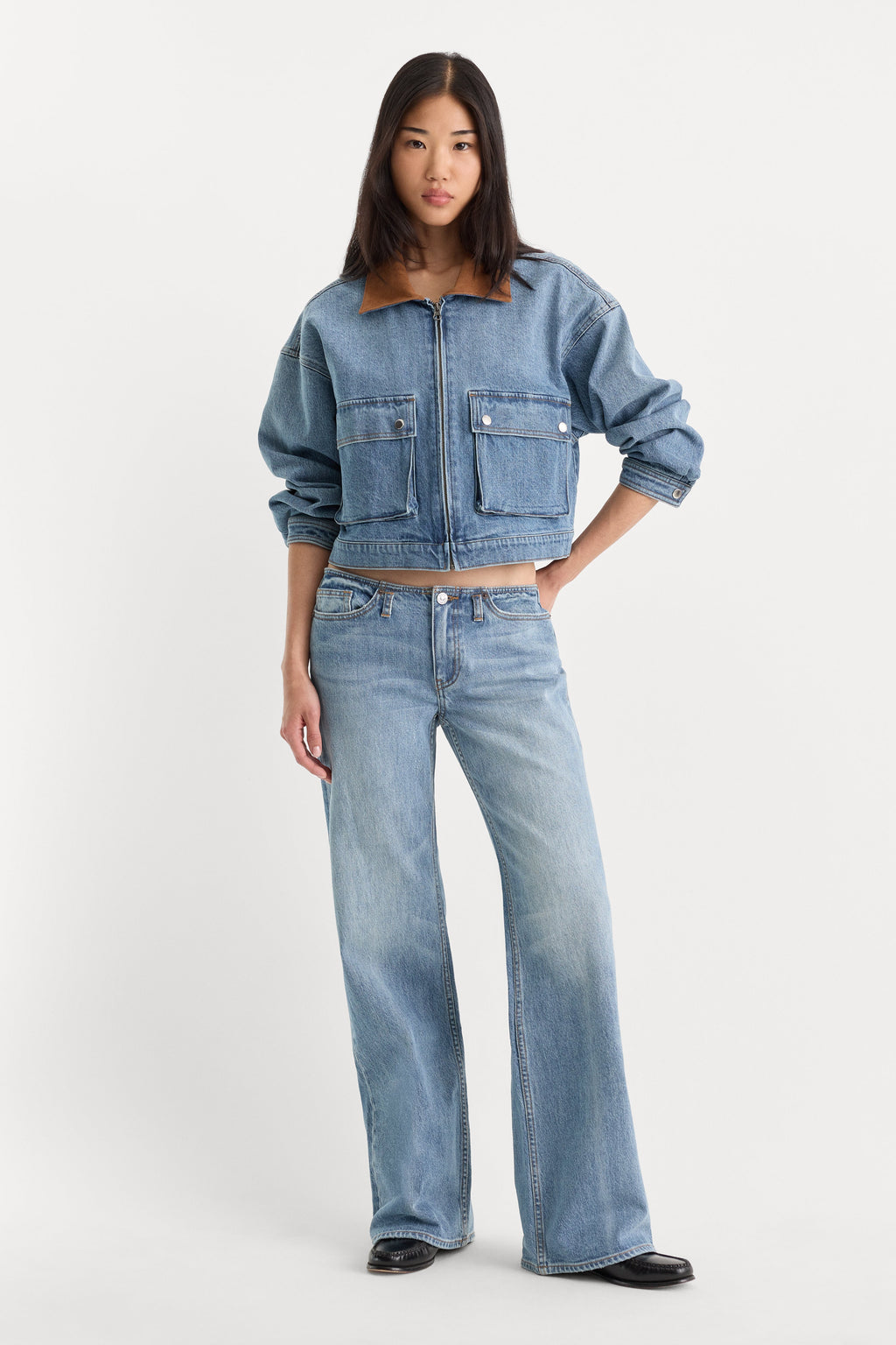 Luxury GHOST WAIST LOW LOOSE JEANS AMBER