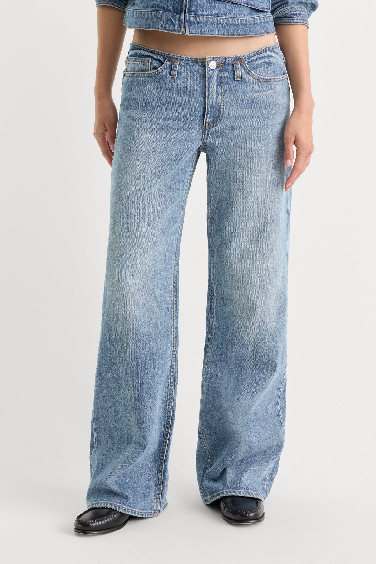 Luxury GHOST WAIST LOW LOOSE JEANS AMBER