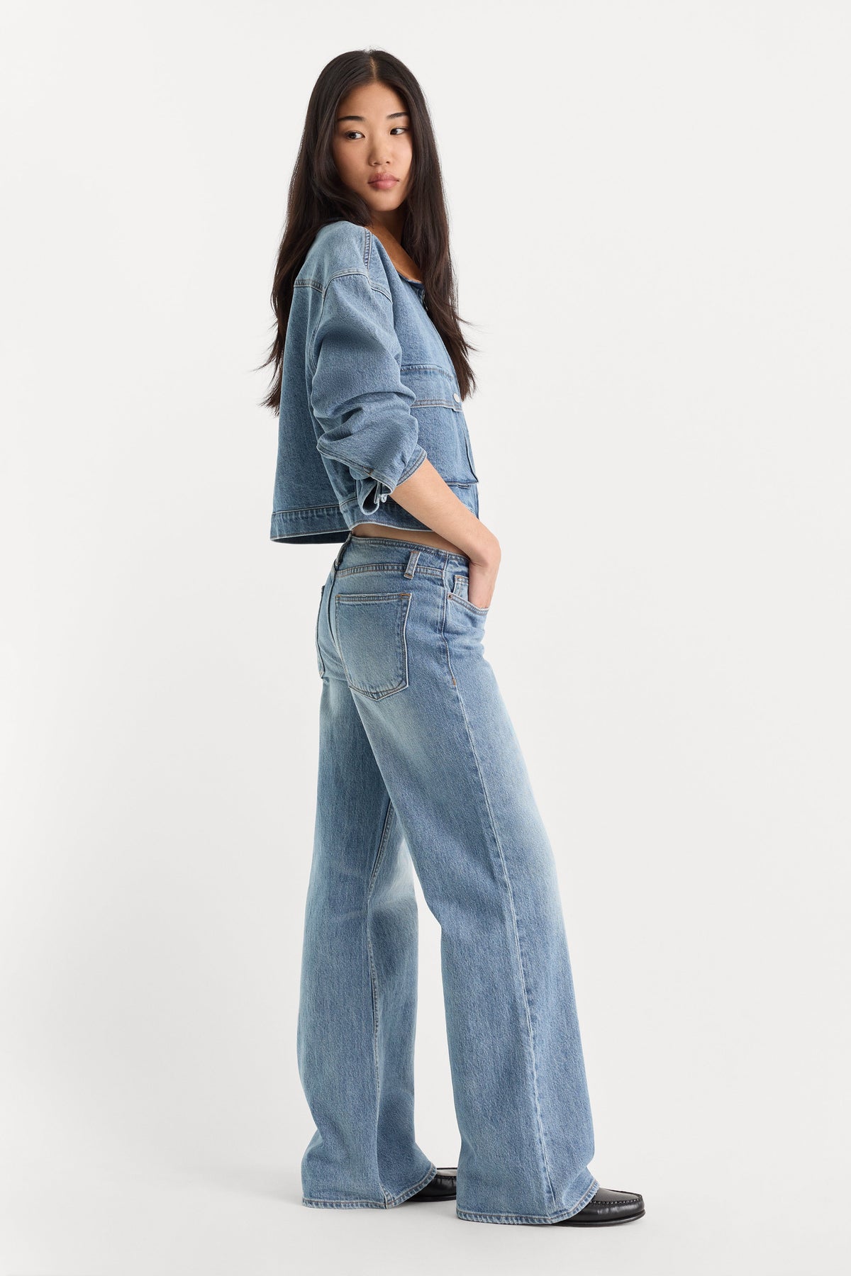 Luxury GHOST WAIST LOW LOOSE JEANS AMBER