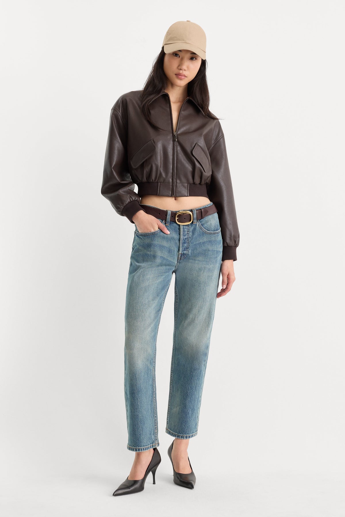 Luxury THE BETTER THAN LEATHER BOMBER JACKET ESPRESSO