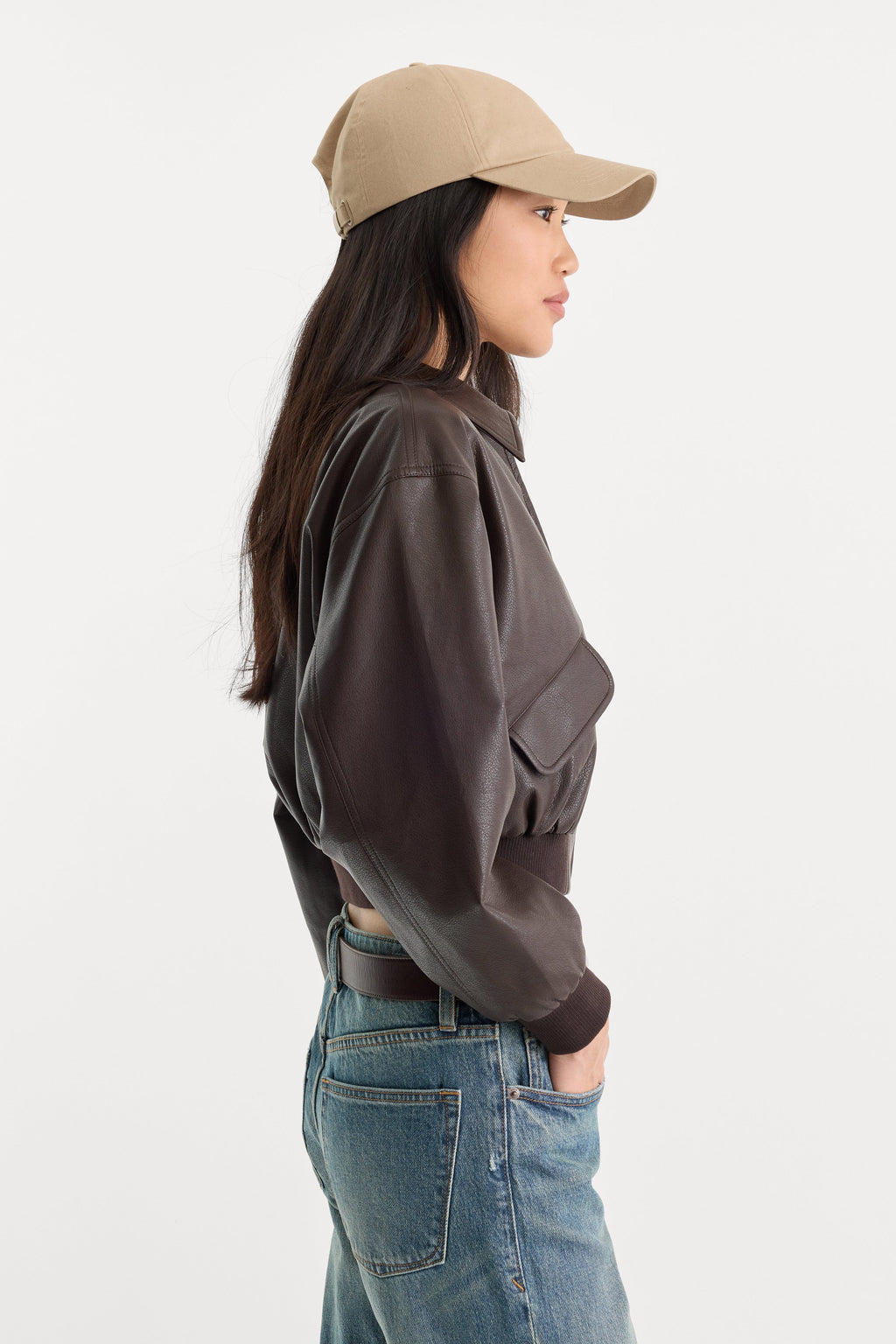 Luxury THE BETTER THAN LEATHER BOMBER JACKET ESPRESSO