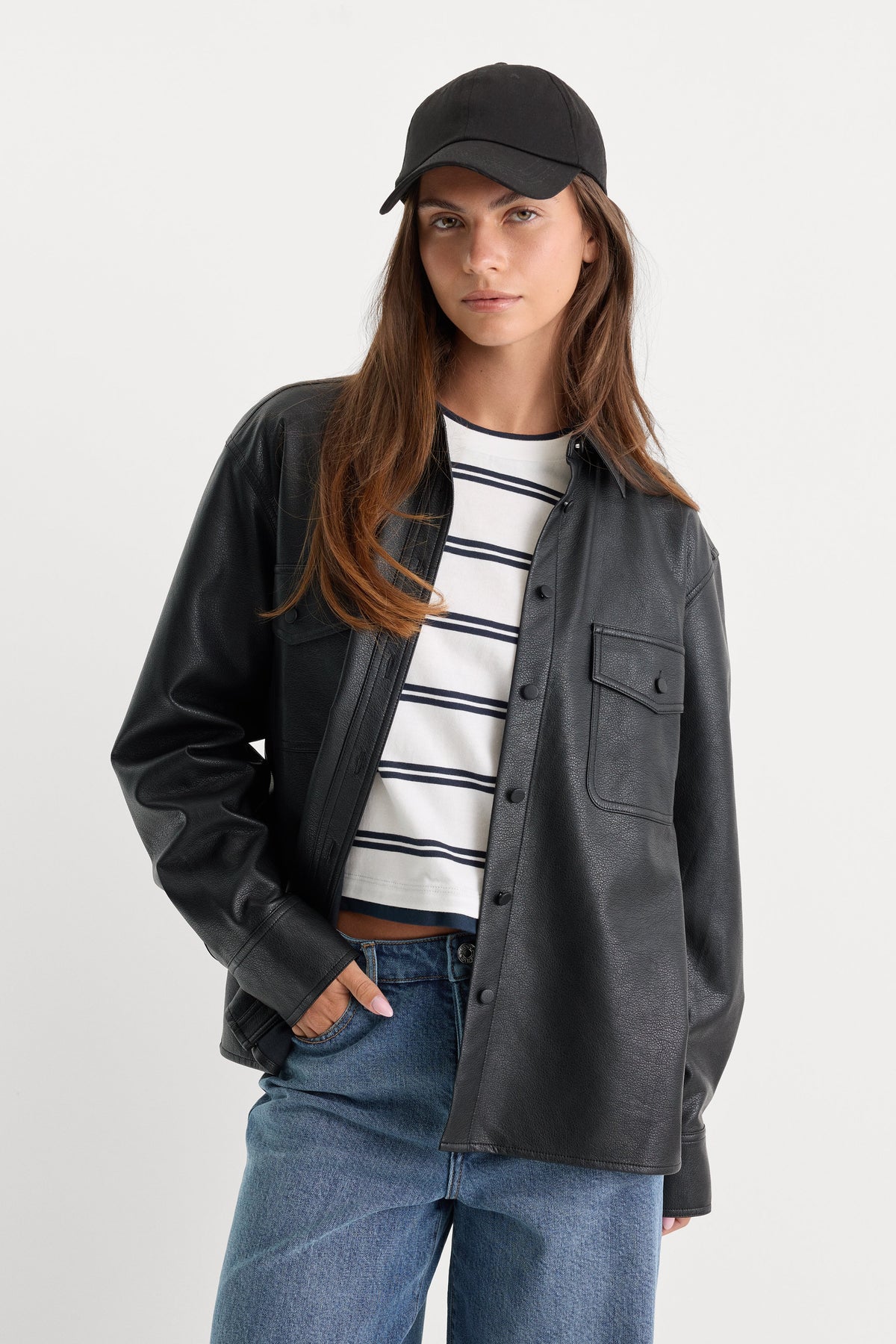 Luxury THE BETTER THAN LEATHER CLASSIC SHIRT BLACK001