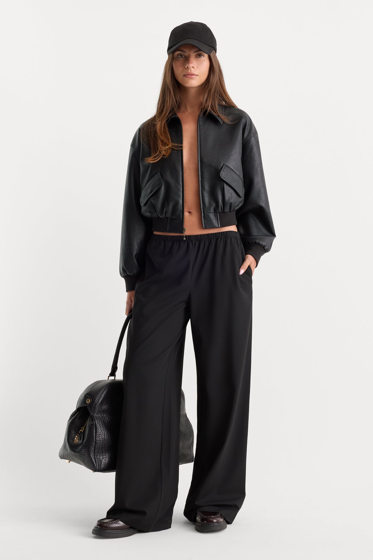 Luxury THE BETTER THAN LEATHER BOMBER JACKET BLACK001