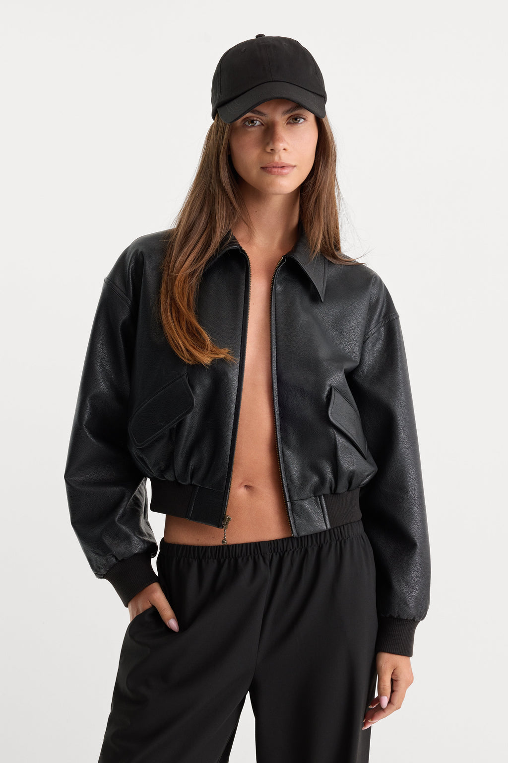 Luxury THE BETTER THAN LEATHER BOMBER JACKET BLACK001