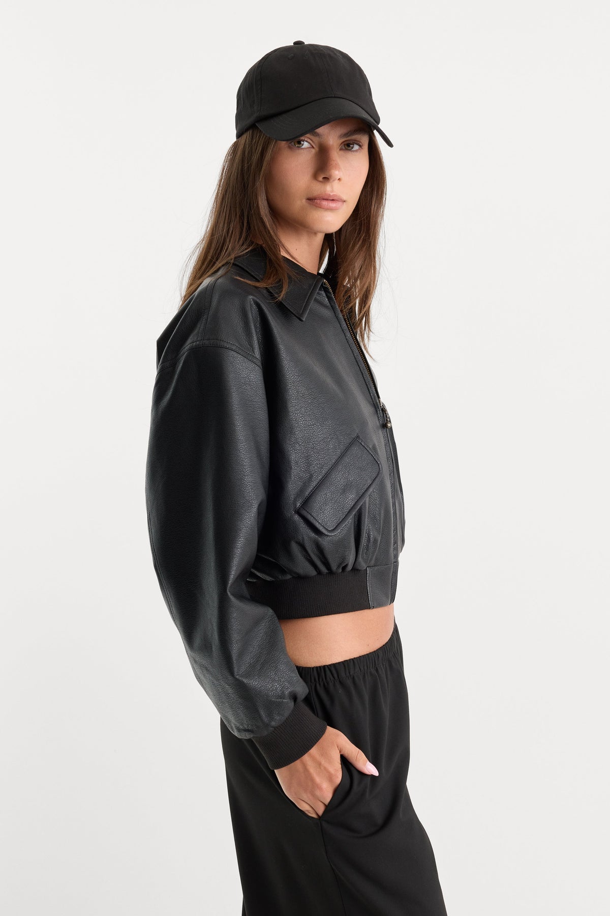 Luxury THE BETTER THAN LEATHER BOMBER JACKET BLACK001