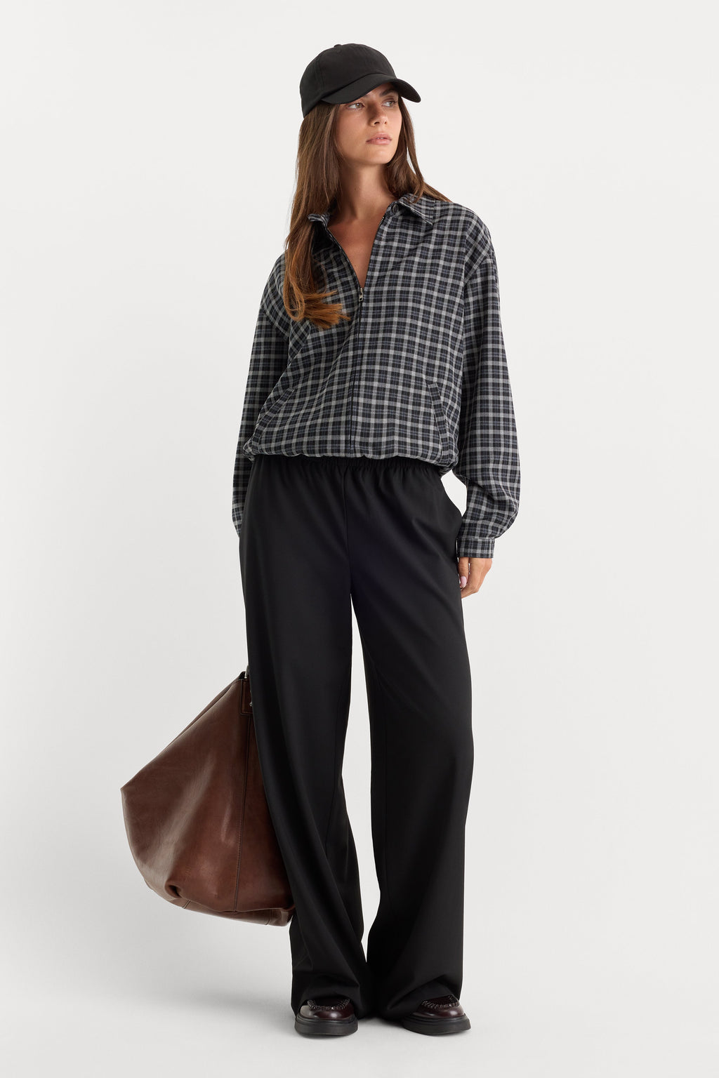 Luxury THE LIGHTWEIGHT BOMBER JACKET CHARCOAL PLAID